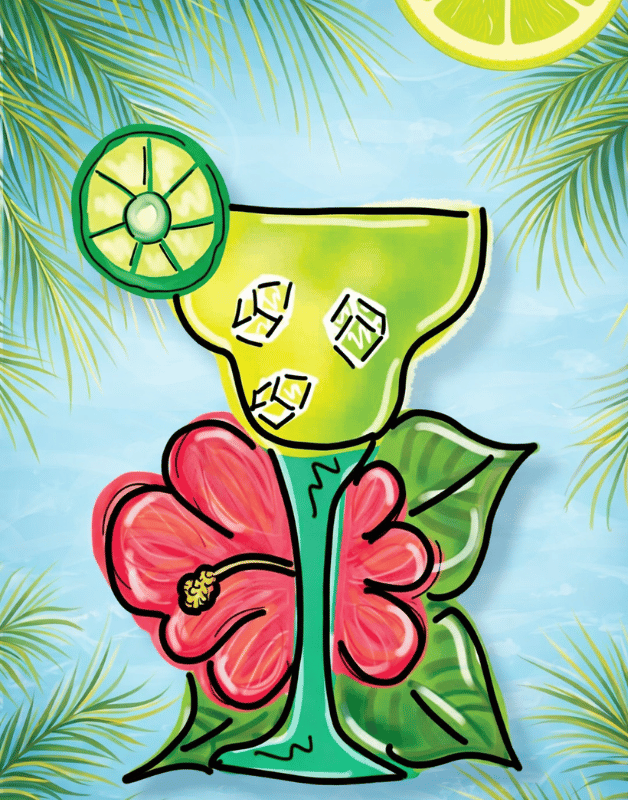 Margarita Paint Party Bakersfield on 11x14 canvas by ReMARKable Paint Party