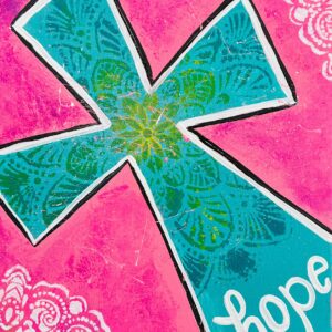 Hope cross canvas for private paint party classes Bakersfield church group