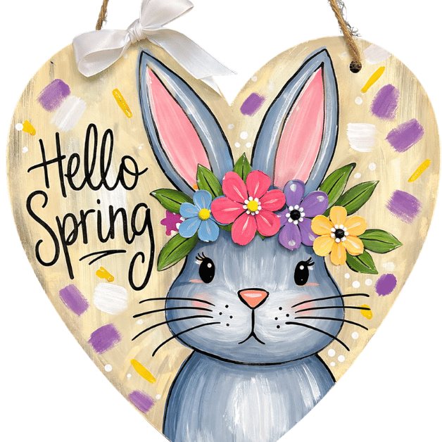 Welcome Spring Door Hanger Paint Party in Bakersfield with ReMARKable Paint Party by Susan Anspach